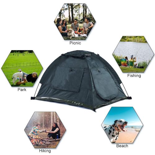  Chuckit Pettom Dog Cat Camping Tents 45.3 L 34.6 W 28.3 H Pet Travel Bed Beach Tent Portable Water-Resistant Outdoor Camp Easy Set up and Take Down (Green)