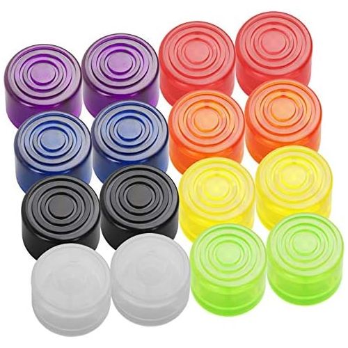  [아마존베스트]Chudian Pack of 16 foot switch toppers, colourful toenail cap, protective cap for guitar effect pedal, 8 colours