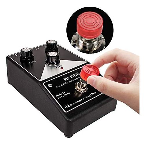  [아마존베스트]Chudian Pack of 16 foot switch toppers, colourful toenail cap, protective cap for guitar effect pedal, 8 colours