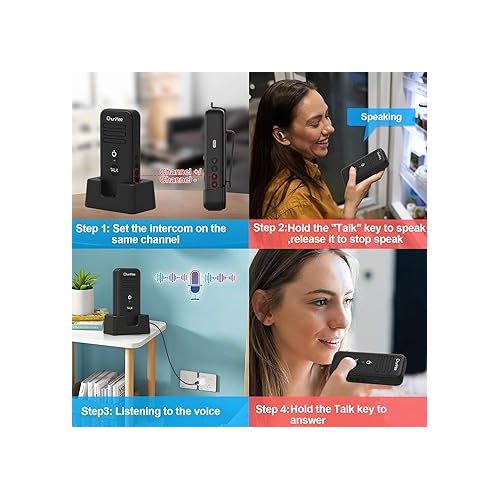  ChunHee Intercoms Wireless for Home, 16 Channels Intercom System for Home Use Two-Way Communication Caregiver Intercom System for Elderly/Patient/Senior/Disabled/Pregnant