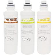 ChungHo Nais 3er Set: T-Pre-Carbon Filter + T-Post-Carbon Filter + T-Membrane Filter Wasseraufbereitungsanlagen/Ersatzfilter