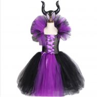 Chunks of Charm Dot Com Evil Queen Malificent Tutu Dress Costume and Headpiece Set from Chunks of Charm