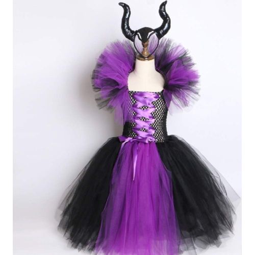  Chunks of Charm Dot Com Evil Queen Malificent Tutu Dress Costume and Headpiece Set from Chunks of Charm