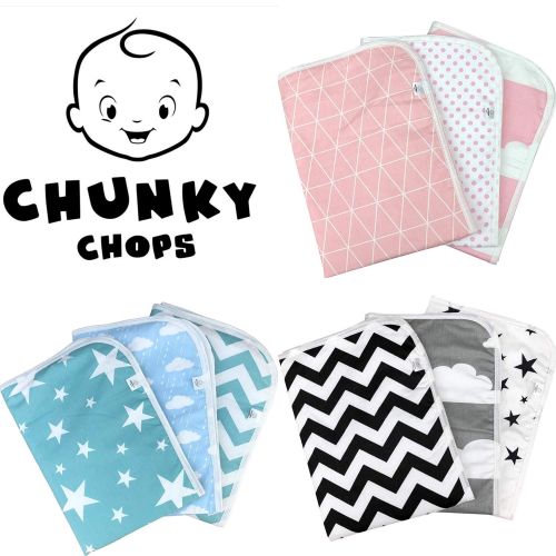  [아마존베스트]Chunky Chops Baby Premium Changing Pad Liner | Bed pad | Play Mat | 3 Pack | Waterproof | Thicker Extra Large 27.5”...