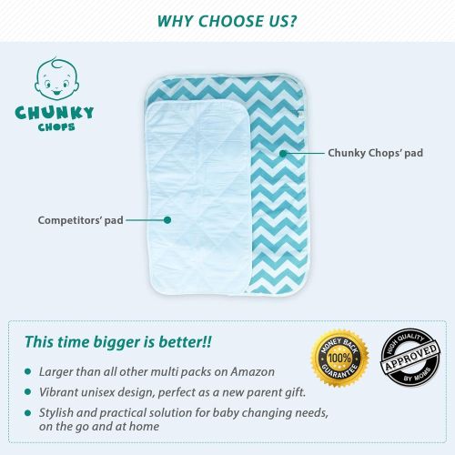  [아마존베스트]Chunky Chops Baby Premium Changing Pad Liner | Bed pad | Play Mat | 3 Pack | Waterproof | Thicker Extra Large 27.5”...