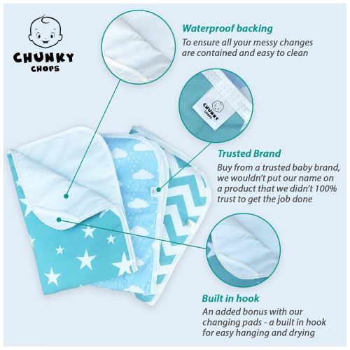  [아마존베스트]Chunky Chops Baby Premium Changing Pad Liner | Bed pad | Play Mat | 3 Pack | Waterproof | Thicker Extra Large 27.5”...