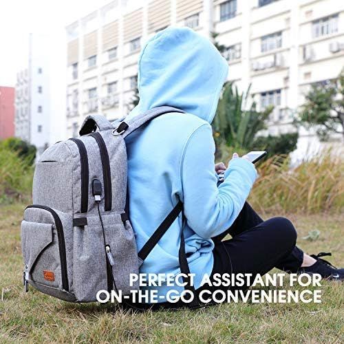  Diaper Bag Backpack,Chuntianli Multi-Function Travel Back Pack Large Maternity Baby Nappy Changing Bag Organizer,Waterproof/Durable,with USB Charging Port/Insulated Holder Pockets/