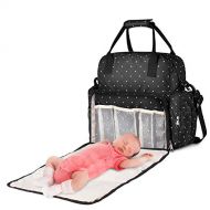 Large Diaper Bag, Chuntianli Baby Nappy Tote Bag Maternity Diaper Shoulder Bag Organizer Multi-Function Travel Backpack with Strap, Nappy Changing Pad, Insulated Pockets for Mom Da