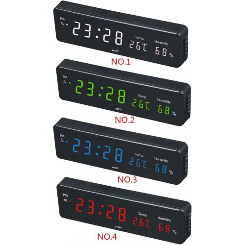  [아마존베스트]Chunyang Electronic LED Digital Wall Clock with Temperature Moisture Display Home Alarm Clocks EU Plug