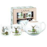 Churchill Country Pursuits Tea for Two Fine China Gift Teapot and Cups Set