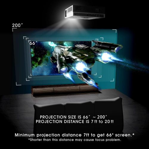  CiBest Native 1080p LED Video Projector 6800 Lux, 300 Inch Image Display, Ideal for PPT Business Presentations Home Theater (Pack of 4)