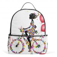 CiCily School Backpack African American Bicycle Women Travel Bag For Teenagers Boys Girls