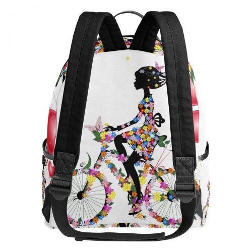  CiCily School Backpack African American Bicycle Women Travel Bag For Teenagers Boys Girls