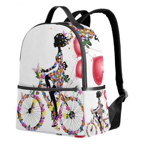  CiCily School Backpack African American Bicycle Women Travel Bag For Teenagers Boys Girls