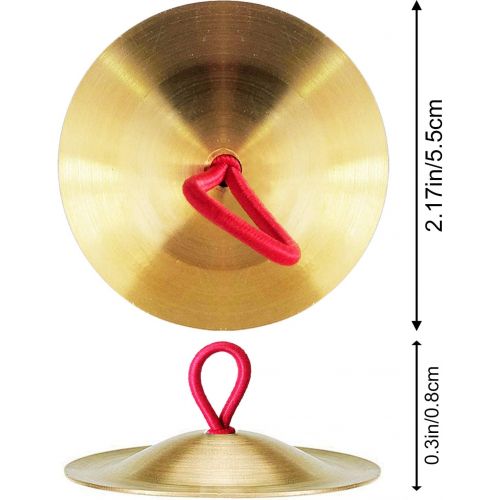  Ciang 10 Pieces Finger Cymbals Belly Dancing Finger Gold Musical Instrument for Dancer Ball Party
