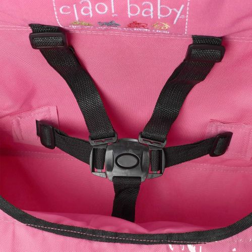  Ciao! baby ciao! baby Portable High Chair for Travel, Fold Up High Chair with Tray, Grey Check
