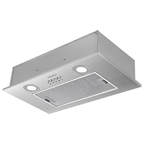  [아마존베스트]Ciarra CBCS5913A Cooker Hood Installation Base, 52 cm Wide, 300 m³/h Stainless Steel Cooker Hood Without Exhaust Air with Aluminium Grease Filter, Compatible CBCF005 Filter, Silver