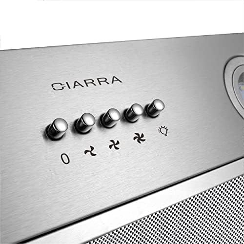  [아마존베스트]Ciarra CBCS5913A Cooker Hood Installation Base, 52 cm Wide, 300 m³/h Stainless Steel Cooker Hood Without Exhaust Air with Aluminium Grease Filter, Compatible CBCF005 Filter, Silver