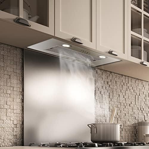  [아마존베스트]Ciarra CBCS5913A Cooker Hood Installation Base, 52 cm Wide, 300 m³/h Stainless Steel Cooker Hood Without Exhaust Air with Aluminium Grease Filter, Compatible CBCF005 Filter, Silver