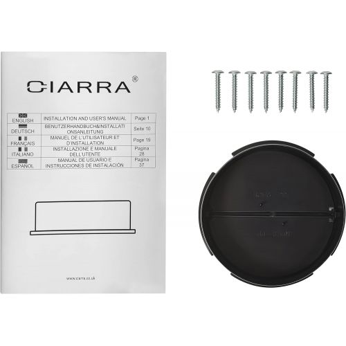  [아마존베스트]Ciarra CBCS5913A Cooker Hood Installation Base, 52 cm Wide, 300 m³/h Stainless Steel Cooker Hood Without Exhaust Air with Aluminium Grease Filter, Compatible CBCF005 Filter, Silver