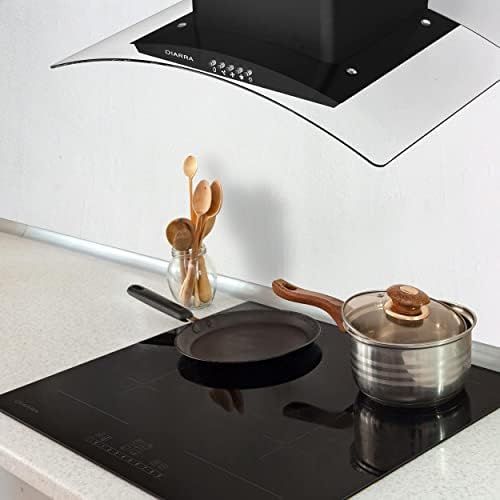  [아마존베스트]CIARRA CBC6B506 Headless Cooker Hood 60 cm 550 m³/h Extractor Hood Wall Hood / Recirculation or Extraction Operation / Maximum Output 550 m/h / Compatible CBCF004 Filter, Black