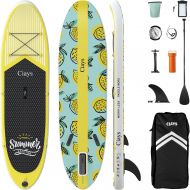 Ciays Inflatable Stand Up Paddle Board W SUP Accessories of Backpack, 2 Fins, 2 Bags, Leash, Floating Paddles and Double Action Hand Pump All-Around Paddleboard Perfect for Yoga, T