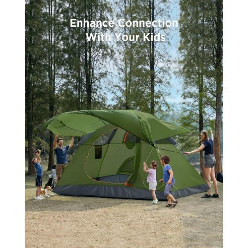  Ciays Camping Tent, Waterproof Family Tent with Removable Rainfly and Carry Bag, Lightweight Tent with Stakes for Camping, Traveling, Backpacking, Hiking, Outdoors