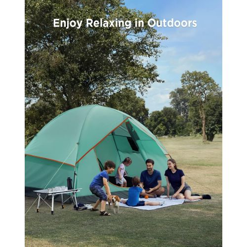  Ciays Camping Tent, Waterproof Family Tent with Removable Rainfly and Carry Bag, Lightweight Tent with Stakes for Camping, Traveling, Backpacking, Hiking, Outdoors