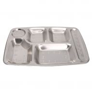 Cicitop Stainless Steel Food Tray Lunch Plates Compartment Plates Divided Dinner Tray (6 Compartments)