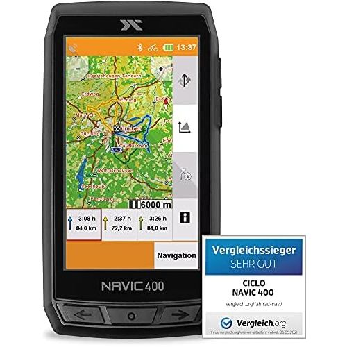  [아마존베스트]Ciclosport CICLO NAVIC 400 - Navigation Device for Cycling and Hiking with 4 Inch Coloured Touch Display