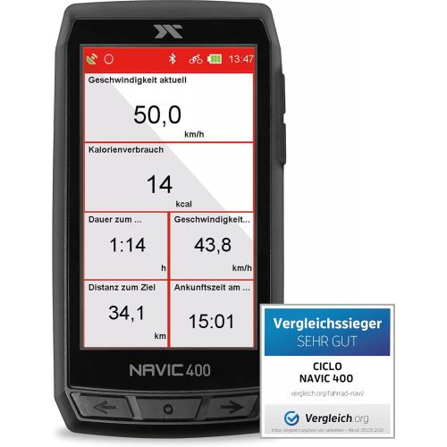  [아마존베스트]Ciclosport CICLO NAVIC 400 - Navigation Device for Cycling and Hiking with 4 Inch Coloured Touch Display