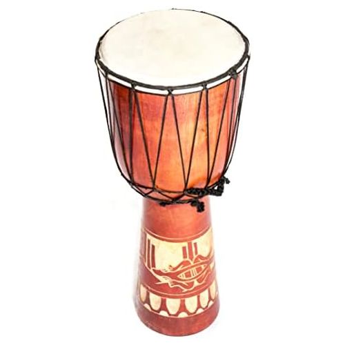  [아마존베스트]Ciffre Large Djembe Drum Bongo Goat Skin Elephant Wood A2