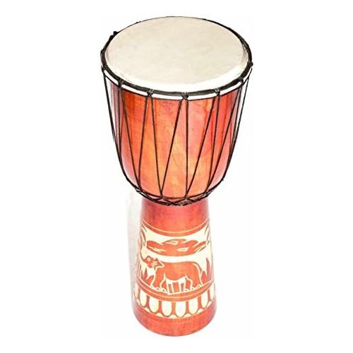  [아마존베스트]Ciffre Large Djembe Drum Bongo Goat Skin Elephant Wood A2