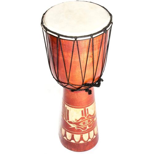  [아마존베스트]Ciffre Large Djembe Drum Bongo Goat Skin Elephant Wood A2