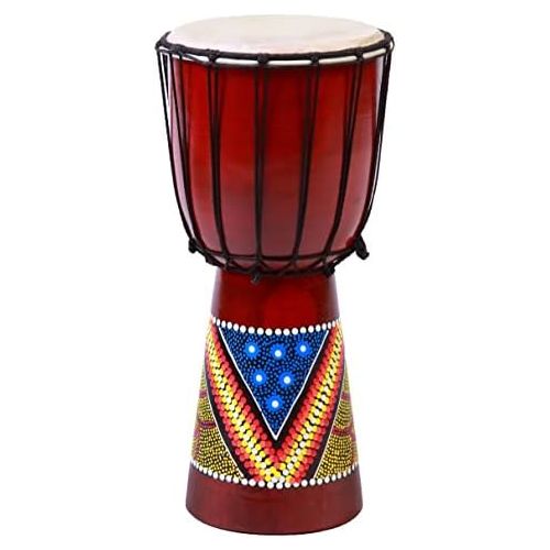  [아마존베스트]Ciffre 40 cm Beginners Djembe Drum Bongo Wood Colourful Painted