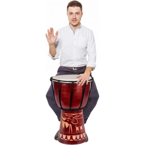  [아마존베스트]Ciffre 60cm, 50cm, 70cm Djembe drum, bongo, elephant, good sound drum, black A2