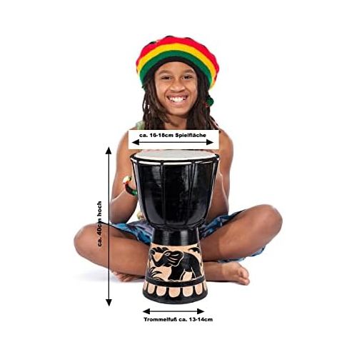  [아마존베스트]Ciffre Djembe Drum Bongo Elephant 40 cm Black A1
