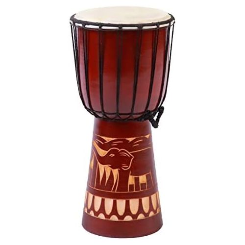  [아마존베스트]Ciffre Djembe Drum Bongo Africa Art Elephant Brown Super Sound 40 cm