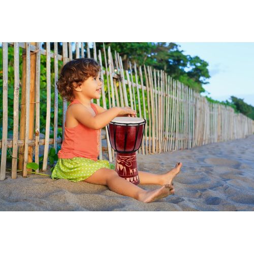  [아마존베스트]Ciffre Medium Childrens Djembe/Bongo Drum 30cm Elephant Wood A2