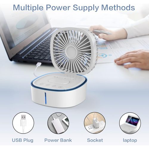  Ciirodke Portable Air Conditioner Fan, SUQQUER Evaporative Air Conditioner Fan with 3 Speeds 7 Colors, 4 in 1 USB Charging Personal Air Cooler Desk Fan for Travel, Room, Office and Home