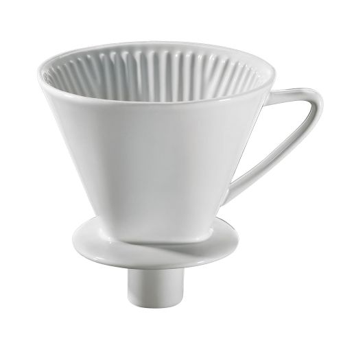  Cilio 106091 Kaffeefilter m. Stutzen Gr.4, Porzellan, weiss