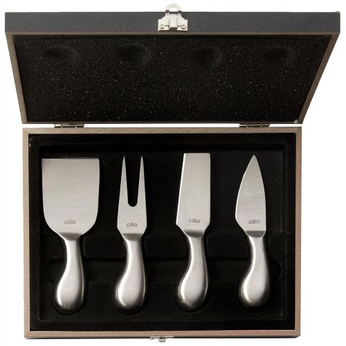  Cilio 294804 Kasemesser-Set Piave 4-teilig, in Holz-Geschenkbox