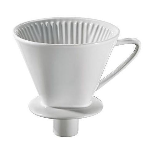  Cilio 106091 Kaffeefilter m. Stutzen Gr.4, Porzellan, weiss