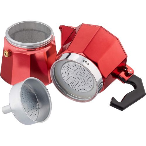  Cilio Classic Espresso Maker 3 Cups Metallic Red