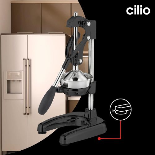  [아마존베스트]Cilio Commercial Grade Manual Citrus Juicer, Extractor, and Juice Press (Black)