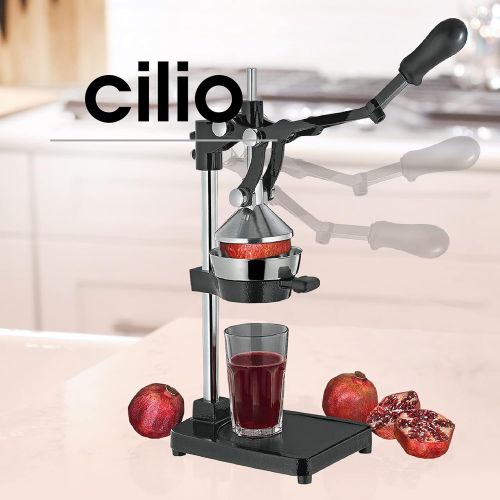  Cilio All-Purpose Commercial Grade Manual Citrus Juicer, Extractor, and Juice Press (Black)