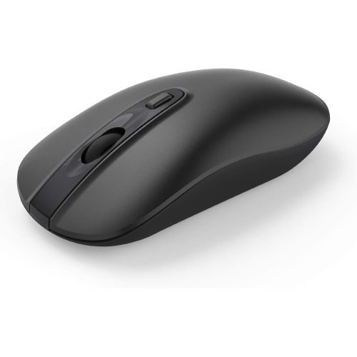  [아마존베스트]Wireless Computer Mouse, Cimetech 2.4G Slim Cordless Mouse Less Noise for Laptop Ergonomic Optical with Nano Receiver USB Mouse for Laptop, Deskbtop, MacBook (BAT Black)