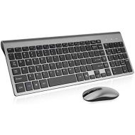 [아마존베스트]Wireless Keyboard Mouse Combo, Cimetech Compact Full Size Wireless Keyboard and Mouse Set 2.4G Ultra-Thin Sleek Design for Windows, Computer, Desktop, PC, Notebook - (Grey)