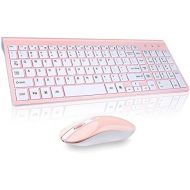 [아마존베스트]Wireless Keyboard Mouse Combo, Cimetech Compact Full Size Wireless Keyboard and Mouse Set 2.4G Ultra-Thin Sleek Design for Windows, Computer, Desktop, PC, Notebook, Laptop