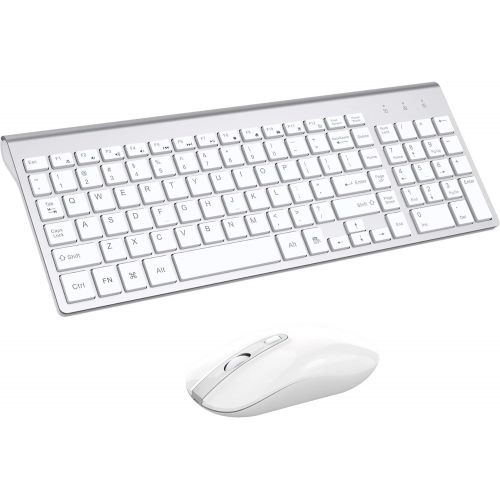  [아마존베스트]Wireless Keyboard Mouse Combo, Cimetech Compact Full Size Wireless Keyboard and Mouse Set 2.4G Ultra-Thin Sleek Design for Windows, Computer, Desktop, PC, Notebook, Laptop - Silver